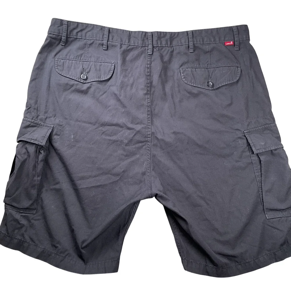 Levi's Cargo Shorts Mens 42 Black Excellent Cotton Utility‎ Multi-Pocket